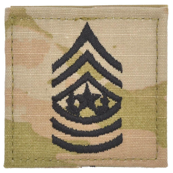 Army Rank w/ Hook Fastener Backing - Command Sergeant Major - 3-Color OCP