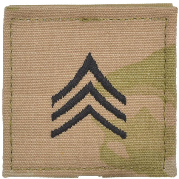 Army Rank w/ Hook Fastener Backing - Sergeant - 3-Color OCP