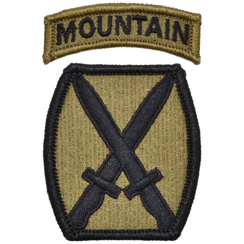Tactical Gear Junkie Insignia 10th Mountain Division Patch with Mountain Tab - OCP/Scorpion