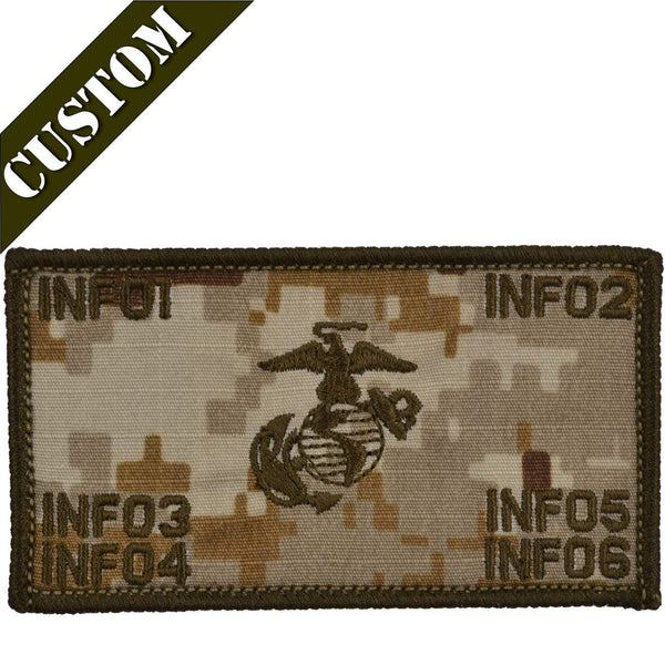 Identification Patch/Tag with Fastener For USMC Military Flak Jacket