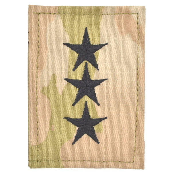 Army Rank w/ Hook Fastener Backing - Lieutenant General - 3-Color OCP