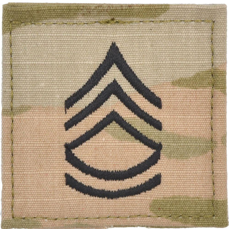 Army Rank w/ Hook Fastener Backing - Sergeant First Class - 3-Color OCP