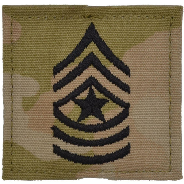 Army Rank w/ Hook Fastener Backing - Sergeant Major - 3-Color OCP