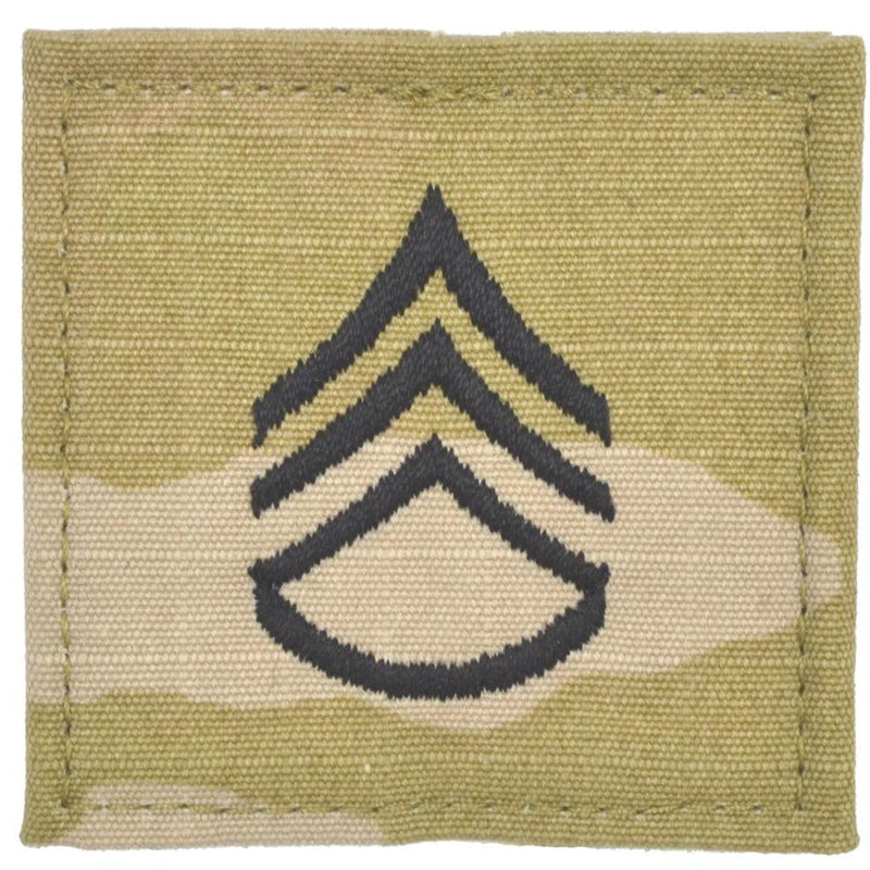Army Rank w/ Hook Fastener Backing - Staff Sergeant - 3-Color OCP